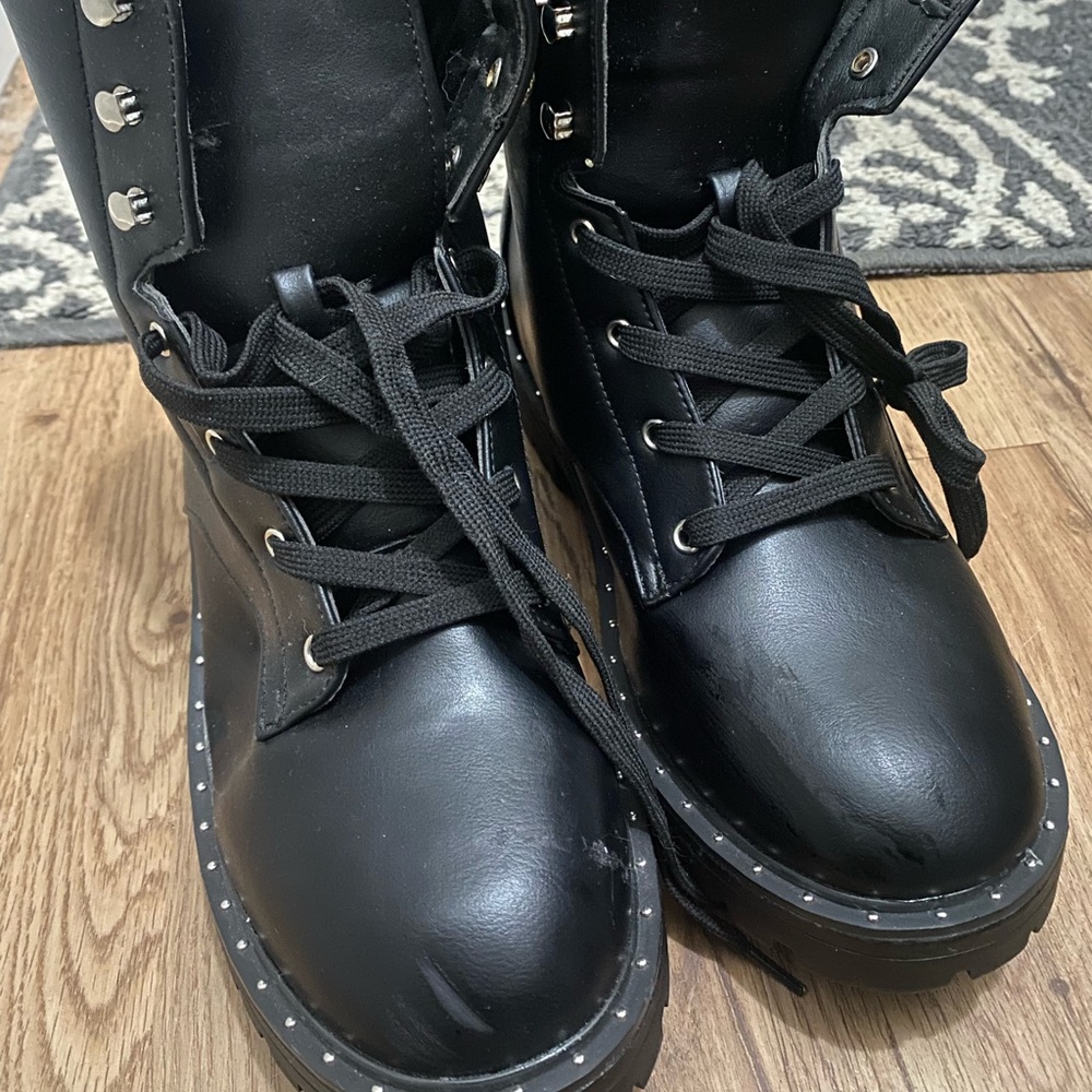 Black combat boots